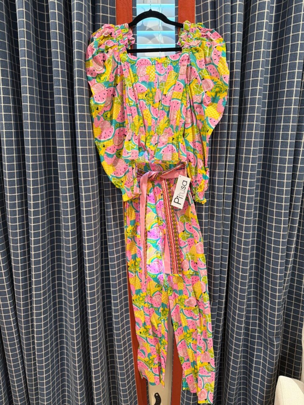 Pitusa Fruit Print Two Piece Set Crop Top Pants Size M